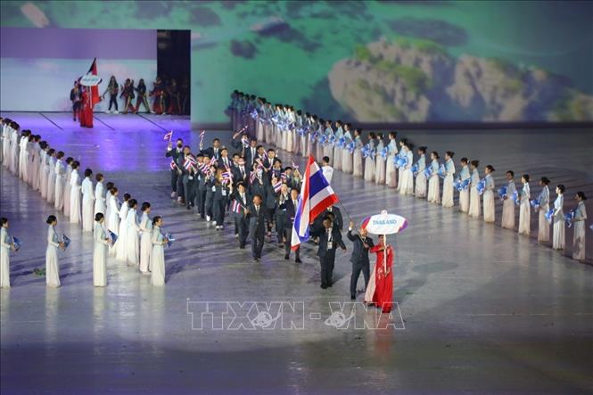 Đoàn đông thứ hai sau Việt Nam là Đoàn thể thao Thái Lan với 1.127 thành viên, trong đó có 339 cán bộ và 888 vận động viên. Ảnh: Phạm Hậu-TTXVN