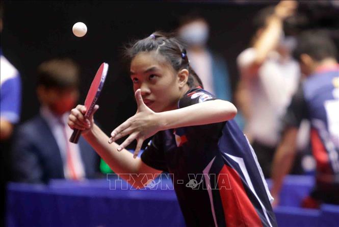 Pha phát bóng của VĐV số 25 Kheith Rhynne Cruz (Philippines). Ảnh: Quý Trung – TTXVN