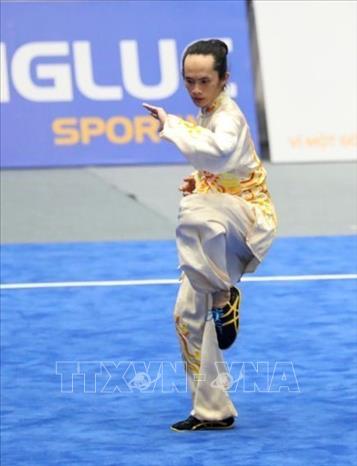 VĐV Jo Saelee (Thái Lan) biểu diễn bài Thái cực quyền nam. Ảnh: Phạm Hậu - TTXVN