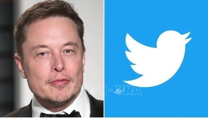 Trong ảnh: Tỷ phú Elon Musk và biểu tượng Twitter. Ảnh: Mega/TTXVN