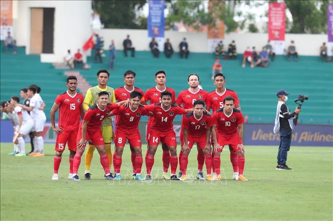 The line-up of U23 Indonesia. VNA Photo