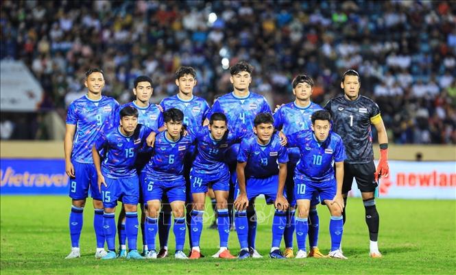 Đội hình xuất phát của đội tuyển U23 Thái Lan. Ảnh: Tuấn Anh - TTXVN
