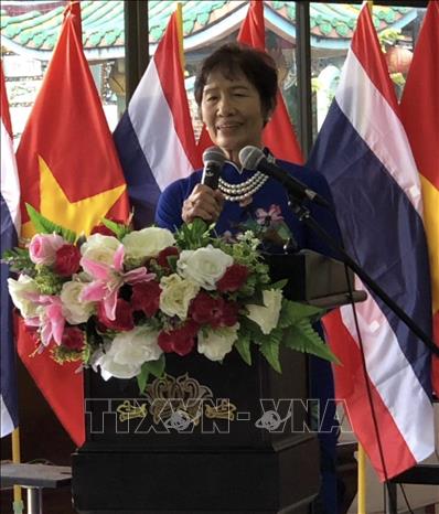 Trong ảnh: Bà Nguyễn Thị Xuân Oanh, một thành viên cốt cán của Ban quản lý Khu di tích Chủ tịch Hồ Chí Minh tại Udon Thani, người có một quãng thời gian dài là giáo viên dạy tiếng Việt từ năm 1962. Ảnh: TTXVN phát