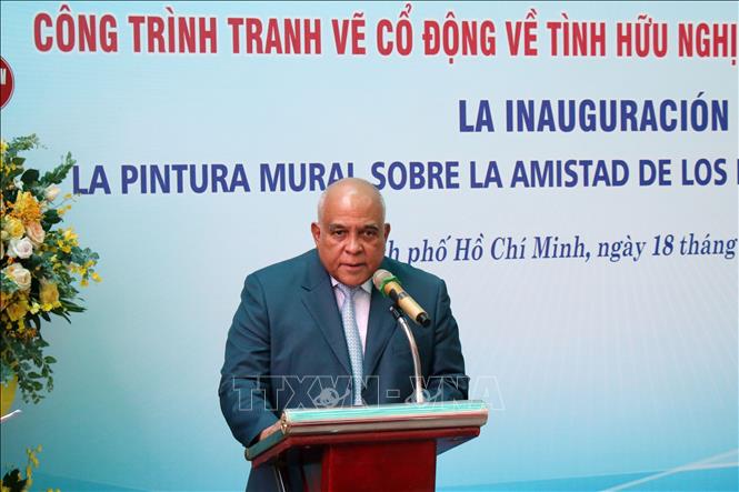 Trong ảnh: Đại sứ Cuba tại Việt Nam Orlando Nicolás Hernández Guillén phát biểu tại Lễ khánh thành. Ảnh: Tiến Lực – TTXVN