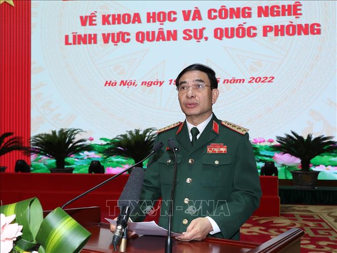 Đại tướng, Bộ trưởng Bộ Quốc phòng Phan Văn Giang phát biểu. Ảnh: Trọng Đức - TTXVN
