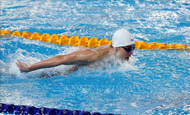 Swimmer Nguyen Huy Hoang personally pocketed four gold medals and contributed to the victory of the Vietnamese team in the men’s 4x100m relay. VNA Photo: Phạm Kiên