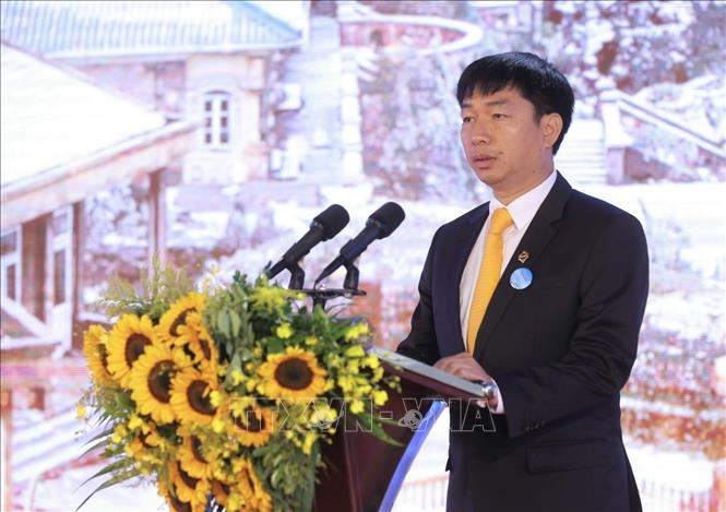 Trong ảnh: Ông Nguyễn Quang Huy, Chủ tịch Sun Group vùng Thủ Đô phát biểu tại Lễ khởi công. Ảnh: Thái Thuần -TTXVN