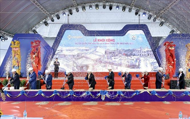 Trong ảnh: Nghi thức động thổ khởi công Dự án. Ảnh: Thái Thuần -TTXVN