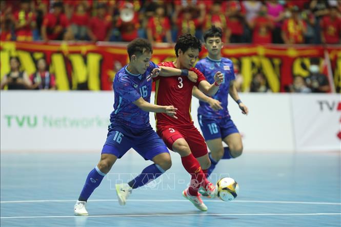 Chỉ cần hòa Thái Lan, tuyển futsal Việt Nam sẽ giành HCV. Ảnh: Hoàng Linh-TTXVN