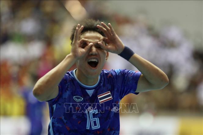 Phút thứ 11, cầu thủ Peerapat Kaewwilai (16) ghi bàn nâng tỷ số lên 2 - 0 cho Thái Lan. Ảnh: Hoàng Linh-TTXVN