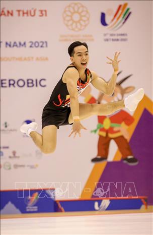 VĐV Chanokpon Jiumsukjai (Thái Lan) thi đấu nội dung đơn nam. Ảnh: Khánh Hoà - TTXVN