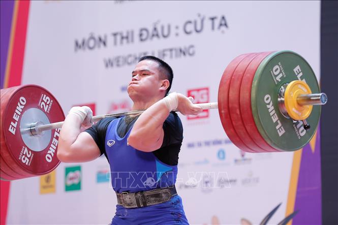 Tharaphan Phacharamethi (Thái Lan) thi đấu hạng 89 kg nam. Ảnh: Việt Cường - TTXVN