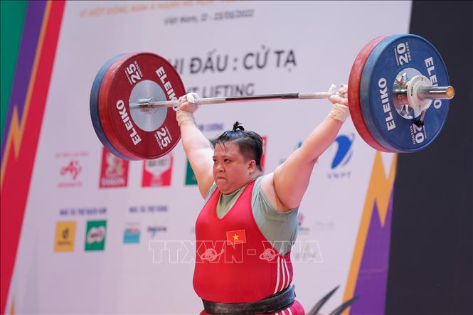 VĐV Nguyễn Thị Kim Vân (Việt Nam) thi đấu tại hạng cân trên 71kg nữ. Ảnh: Việt Cường - TTXVN