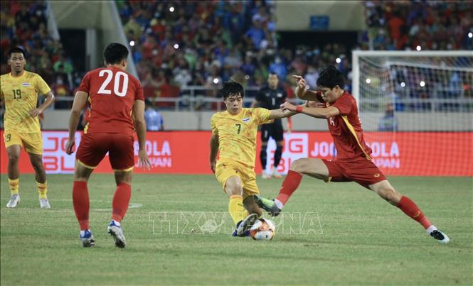 Thái Lan luôn là thử thách lớn nhất tại SEA Games đối với bóng đá Việt Nam. Ảnh: Hoàng Linh - TTXVN