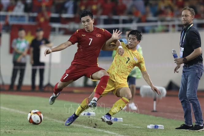 Thái Lan luôn là thử thách lớn nhất tại SEA Games đối với bóng đá Việt Nam. Ảnh: Minh Quyết - TTXVN