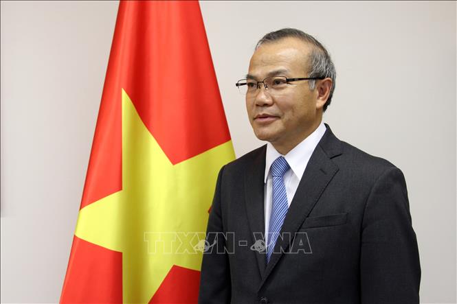 Trong ảnh: Đại sứ Việt Nam tại Nhật Bản Vũ Hồng Nam. Ảnh: Đào Thanh Tùng-PV TTXVN tại Nhật Bản
