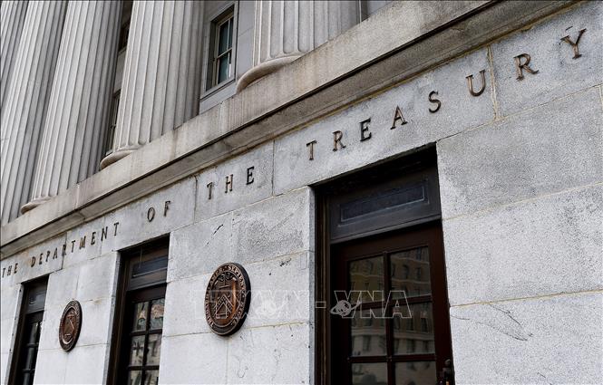Trong ảnh (tư liệu): Trụ sở Bộ Tài chính Mỹ tại Washington, DC. Ảnh: AFP/TTXVN