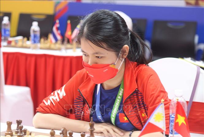 VĐV Phạm Lê Thảo Nguyên đạt 2 HVC, 1 HCB và 1 HCĐ môn Cờ vua tại SEA Games 31. Ảnh: Thanh Vân-TTXVN