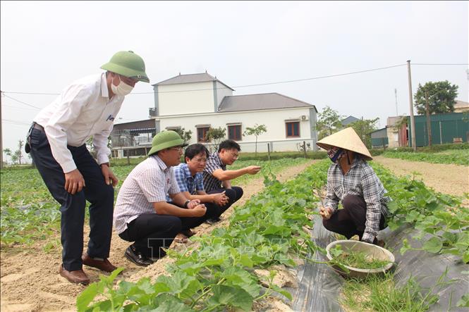 Lãnh đạo thành phố Hà Tĩnh cùng các phòng, ban, địa phương thường xuyên xuống cơ sở lắng nghe tâm tư, nguyện vọng của nông dân. Ảnh: Hoàng Ngà - TTXVN