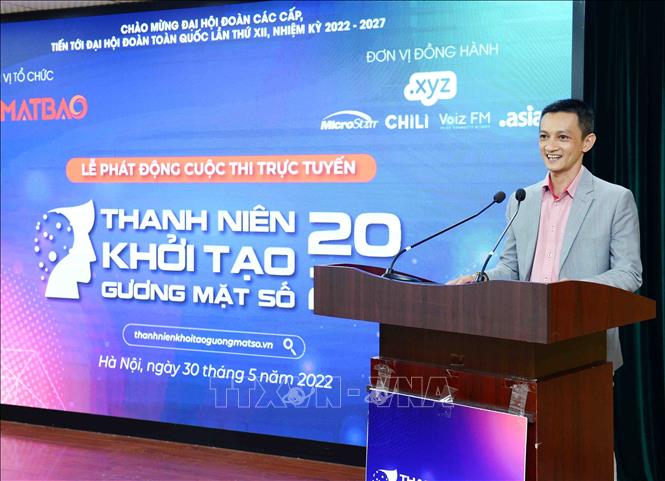  Trong ảnh: Phó Chủ tịch AXYS Group, Giám đốc Công ty Cổ phần Mắt Bão Huỳnh Ngọc Duy phát biểu tại lễ phát động. Ảnh: Minh Đức – TTXVN
