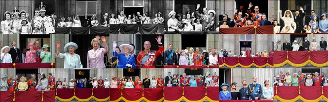 Trong ảnh: Hình ảnh Nữ hoàng Anh Elizabeth II và các thành viên trong gia đình Hoàng gia được chụp trong nhiều năm trị vì của bà. Ảnh: AFP/TTXVN