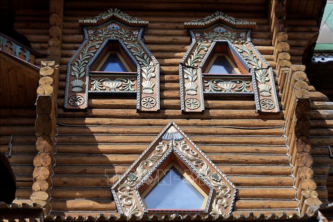 Trong ảnh: Một số tòa nhà trong Điện Kremlin ở Izmailovo được xây dựng theo phong cách truyền thống của kiến ​​trúc Nga cổ đại. Ảnh: Trần Hiếu - PV TTXVN tại Nga