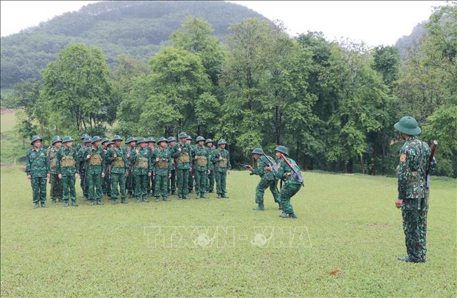 Trong ảnh: Tổ chức huấn luyện kỹ thuật chiến đấu bộ binh tại Tiểu đoàn Huấn luyện, cơ động (Bộ đội Biên phòng tỉnh Điện Biên). Ảnh: Xuân Tiến – TTXVN 