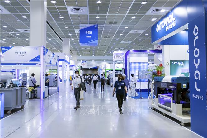 Trong ảnh: Khu triển lãm các công nghệ xử lý nước tại Envex 2022. Ảnh: Anh Nguyên - PV TTXVN tại Hàn Quốc