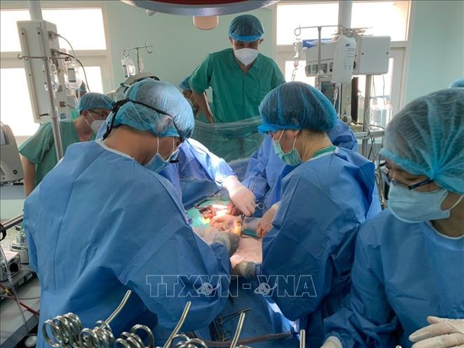 Doctors from the Hue Central Hospital in the central province of Thua Thien-Hue conduct a heart transplant./.