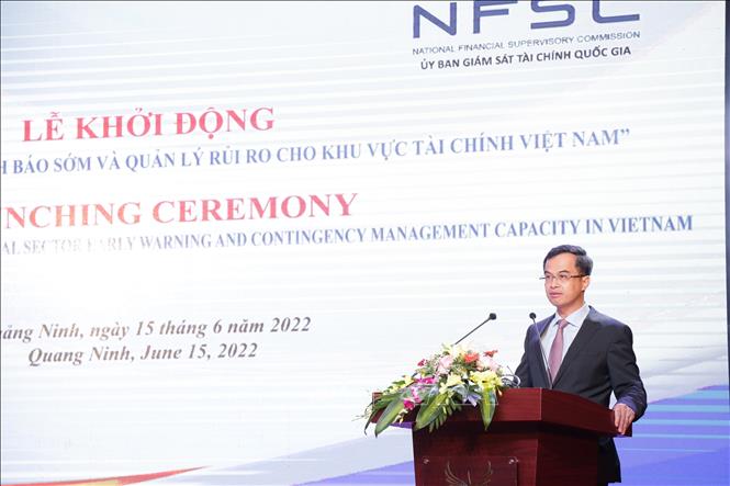 Vice Chairman of the National Financial Supervisory Commission Vu Nhu Thang speaks at the project’s launching ceremony. VNA Photo: Thanh Vân