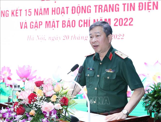 Thiếu tướng Bùi Hải Sơn, Quyền Trưởng Ban quản lý Lăng Chủ tịch Hồ Chí Minh phát biểu. Ảnh: Trọng Đức - TTXVN