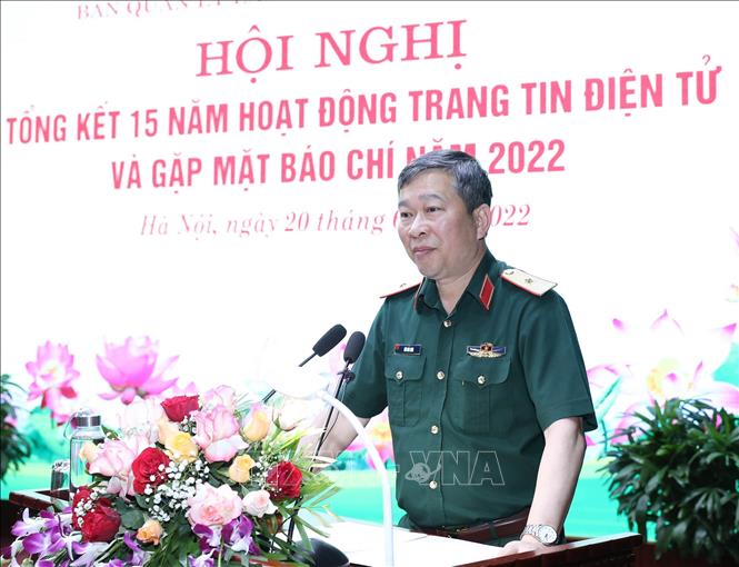 Thiếu tướng Bùi Hải Sơn, Quyền Trưởng Ban quản lý  Lăng Chủ tịch Hồ Chí Minh phát biểu. Ảnh: Trọng Đức - TTXVN