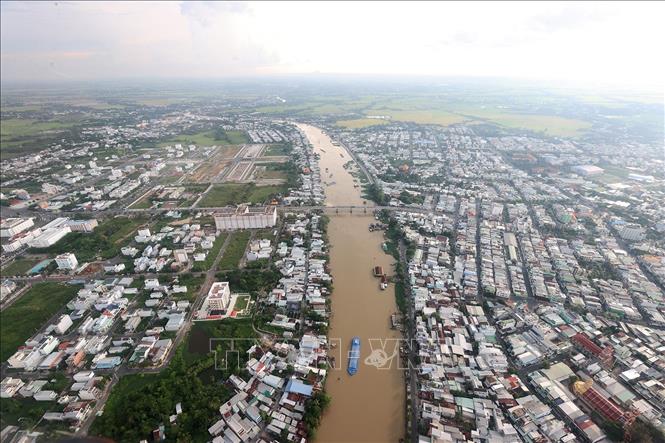 A bird view of the Mekong delta city of Can Tho. VNA Photo: Dương Giang