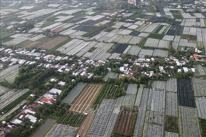 A bird view of the Mekong delta city of Can Tho. VNA Photo: Dương Giang