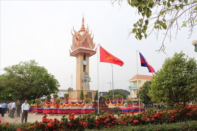 Lễ khánh thành Đài Hữu nghị Việt Nam - Campuchia tại tỉnh Kampong Cham, ngày 28/1/2020. Ảnh: TTXVN phát
