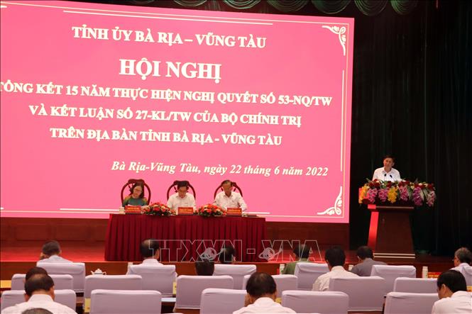 Trong ảnh: Phó Chủ tịch UBND tỉnh Bà Rịa-Vũng Tàu Lê Ngọc Khánh phát biểu tại Hội nghị. Ảnh: Đoàn Mạnh Dương-TTXVN