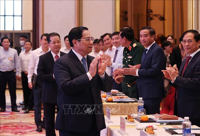 Thủ tướng Phạm Minh Chính đến dự Diễn đàn Đầu tư Đà Nẵng năm 2022. Ảnh: Dương Giang-TTXVN
