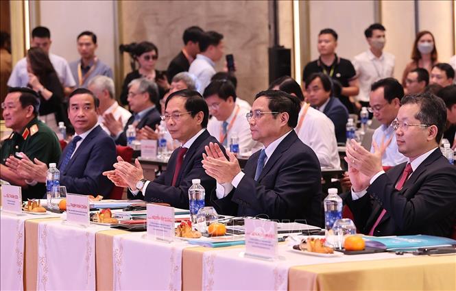 Thủ tướng Phạm Minh Chính và các đại biểu dự Diễn đàn Đầu tư Đà Nẵng năm 2022. Ảnh: Dương Giang-TTXVN