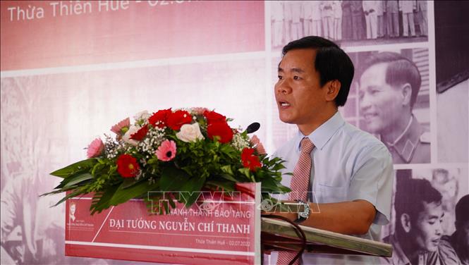 Chủ tịch UBND tỉnh Thừa Thiên - Huế Nguyễn Văn Phương phát biểu tại buổi lễ. Ảnh: Mai Trang - TTXVN