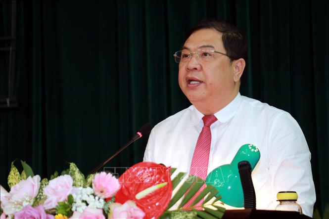 Trong ảnh: Bí thư Tỉnh ủy Nam Định Phạm Gia Túc phát biểu tại kỳ họp. Ảnh: Văn Đạt - TTXVN