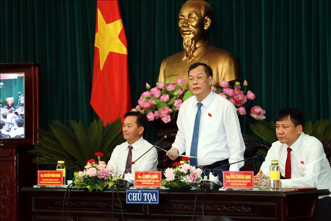 Trong ảnh: Chủ tịch HĐND tỉnh Nam Định Lê Quốc Chỉnh phát biểu tại kỳ họp. Ảnh: Văn Đạt - TTXVN