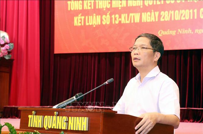 Trong ảnh: Ủy viên Bộ Chính trị, Trưởng Ban Kinh tế Trung ương Trần Tuấn Anh phát biểu tại Hội nghị. Ảnh: Văn Đức - TTXVN