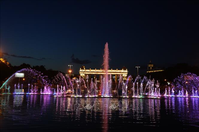 Đài phun nước theo nhạc nổi tiếng tại Công viên Văn hóa mang tên Goorky. Ảnh: Duy Trinh-TTXVN
