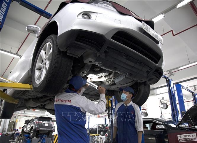 Toyota Ca Mau service centre in the southernmost province of Ca Mau. VNA Photo: Hồng Đạt