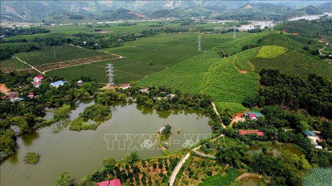 Tuyến đường dây 220 kV qua địa bàn huyện Bắc Quang (Hà Giang). Ảnh: Huy Hùng - TTXVN