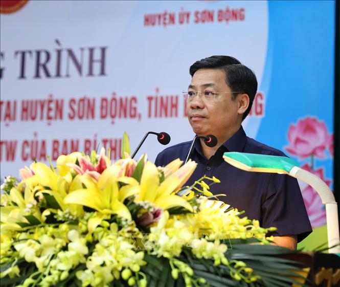 Trong ảnh: Đồng chí Dương Văn Thái, Bí thư Tỉnh ủy Bắc Giang phát biểu tại hội nghị. Ảnh: Danh Lam -TTXVN
