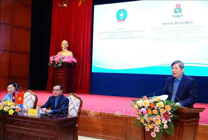 Trong ảnh:Phó Chủ tịch Thường trực Tổng Liên đoàn Lao động Việt Nam Trần Thanh Hải phát biểu. Ảnh: Minh Đức -–TTXVN