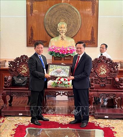 Trong ảnh: Quang cảnh buổi làm việc. Ảnh: Ánh Tuyết - TTXVN