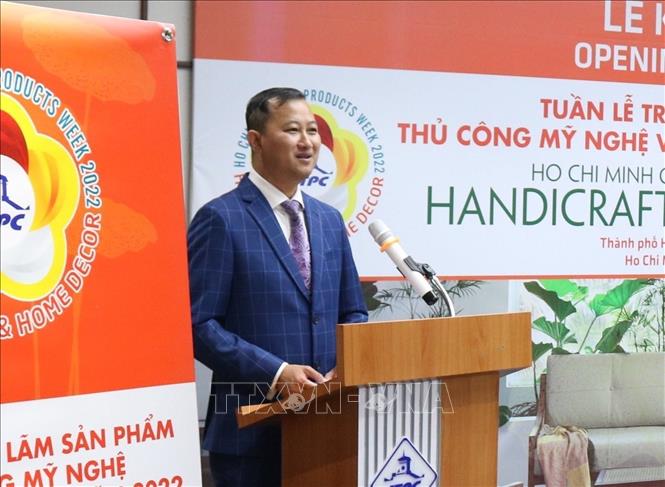 Trong ảnh: Ông Trần Phú Lữ, Phó Giám đốc phụ trách ITPC phát biểu khai mạc Tuần lễ triển lãm. Ảnh: Xuân Anh -TTXVN