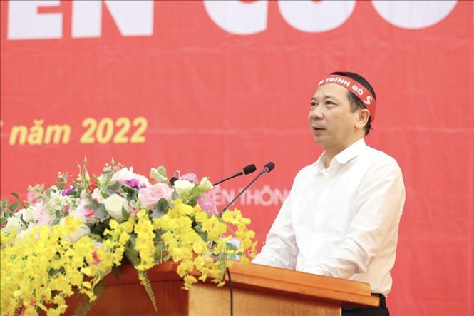 Phó Chủ tịch UBND tỉnh Hà Giang Trần Đức Quý phát biểu. Ảnh: Minh Quyết - TTXVN